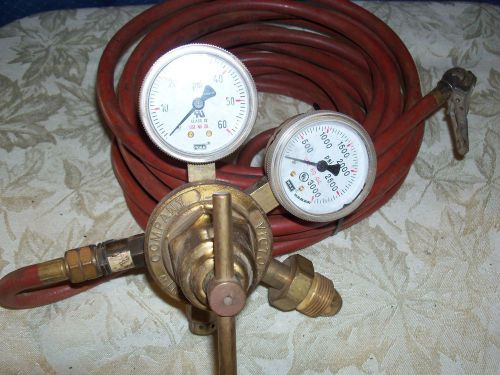 Victor regulator with two gauges and hose for sale