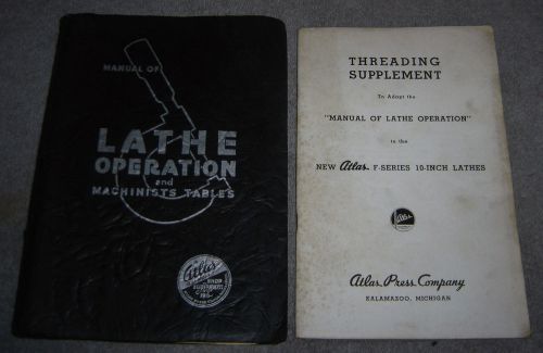 VINTAGE ATLAS MANUAL OF LATHE OPERATION &amp; THREADING SUPPLEMENT1937
