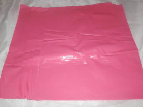18 -12x15 Glossy Pink Low-Density Plastic Merchandise Bags W\Handles Retail Bags