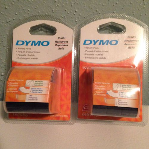 DYMO LABEL TAPE VARIETY PACK REFILLS 1/2 INCH X 13 FEET