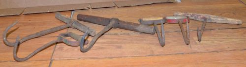 6 collectible log lumber hay hooks antique blacksmith made &amp; more tool lot