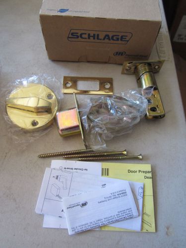 Schlage B580 Turn Bolt / Deadbolt Latch Polished Brass NEW
