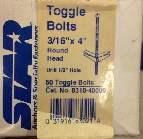 3/16&#034; X 4&#034; Round Head Toggle Bolts (Box of 50) Combination Slotted &amp; Phillips Dr