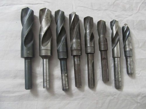 8-MIXED LOT HIGH SPEED STEEL DRILL BITS USA!!! CLE FORGE MORSE BELKNAP-HSS HS