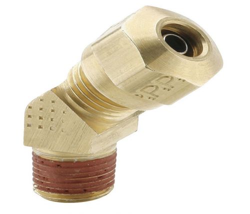 Parker VS279NTA-6-6 Brass 45° Elbow 3/8&#034; Male Compression Air Brake Tube Fitting