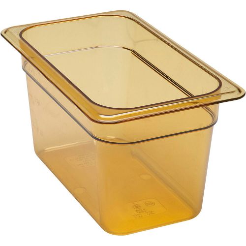 Cambro 1/4 gn high heat food pan, 6&#034; deep, 6pk amber 46hp-150 for sale