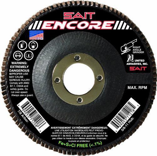 Sait 71208 encore flap disc  4-1/2-inch by 7/8-inch z 60x  10-pack for sale