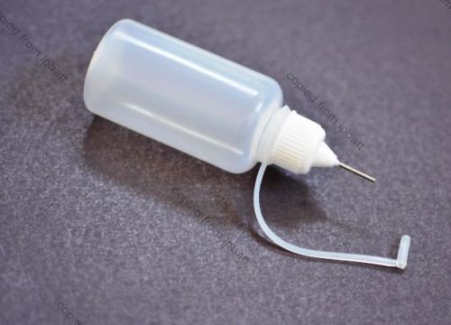 30 ml or 1 oz LDPE plastic NEEDLE dropper bottles with white cap and steel tip