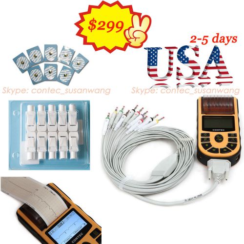 Usa usps ecg80a handheld single channel ecg machine electrocardiograph+ software for sale