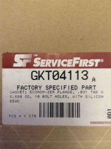 Service first gkt04113 gasket economizer flange .031 thk x 8.680 od 10 bolt hole for sale