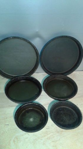 Lot of 6 Used Pizza Hut Deep Dish Pizza Pans two 6&#034; two 8&#034; two 11&#034; Seasoned