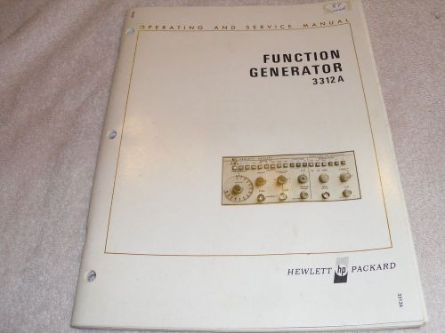 HP OPERATING &amp; SERVICE  MANUAL FUNCTION GENERATOR #3312A