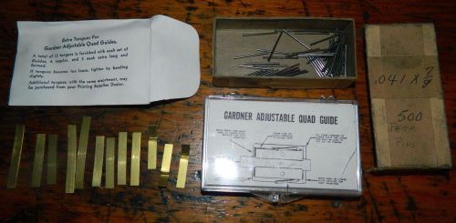 Gardner Quad Guide Perforation Pins Letterpress Printer Block Wood Metal Type