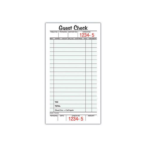 Adams Business Forms 1 Part Guest Check Pad Set of 36