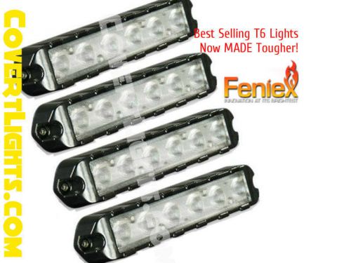 4 Pack Feniex Cobra T6 LED Grill Side Rear Lights  New Metal FLANGE