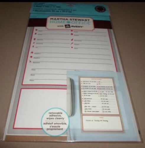 Martha Stewart Home Office Removable Dry Erase Important #&#039;s, NEW IN PACKAGE!