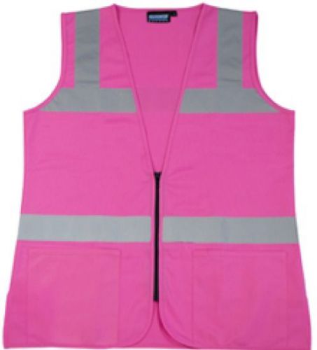 Pink Safety Vest Fitted High Visibility Size Small - 5XL Free Shipping
