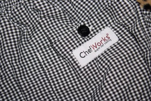 two pair Chef Works Chef Pants Baggies size M black and white checkered