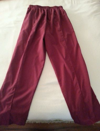 Trend scrub pants womens xxl burgundy used, sewn in front seam for sale