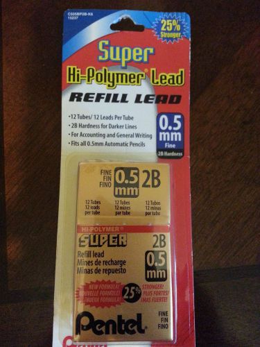 NEW Pentel 0.5 mm fine lead refill 12 tubes/12 leads per tube automatic pencils