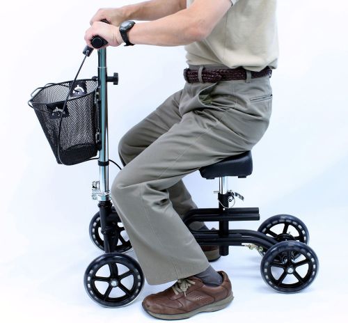 Pedal leg exerciser foot knee walker rolling foldable crutch karman kw-100 black for sale