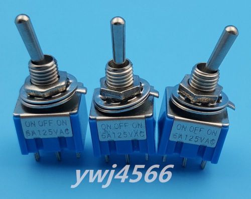 4Pcs Blue MTS-203 6-Pin 6MM Mini SPDT ON-OFF-ON 6A 125VAC Toggle Switches