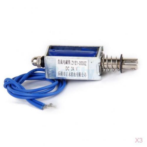 3x 24v push-pull type open frame actuator solenoid electromagnet holding 0.2n for sale