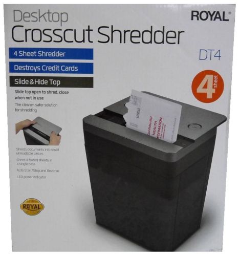 ROYAL Personal Desktop 4 Sheet CrossCut PAPER / CREDIT CARD SHREDDER DT4