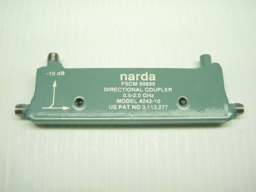 Narda 4242-10 Directional Coupler, 0.5 to 2.0 GHz, 10 dB, SMA(f)