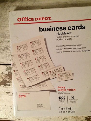 Office Depot Business Cards - 1000 Ivory Matte Finish