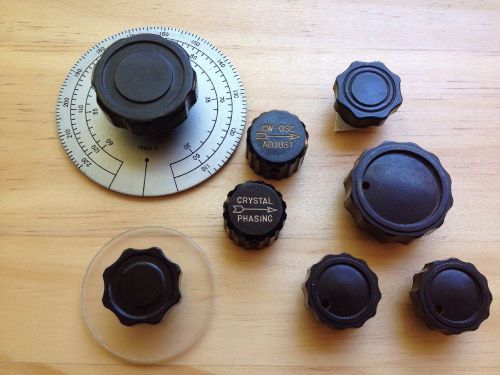 8 Knobs/dials For Military Test Equipment, Ham Radio - Crystal Phase, CW-OSC,