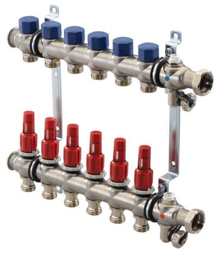 Uponor stainless steel UFH-manifold 1 with flow meter 12 way 1013061