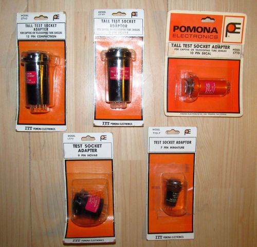 5 Pomona Electronics Test Socket Adapters 1710, 2742, TVS-7, 1779, 2749 Vacuum
