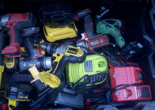 LARGE MIXED LOT-DeWalt, Porter Cable, Milwaukee  Drills, Batteries and MORE!!!
