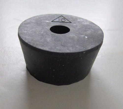 NEW  #10 tapered rubber stopper plug with larger than standard hole ~11-12 mm
