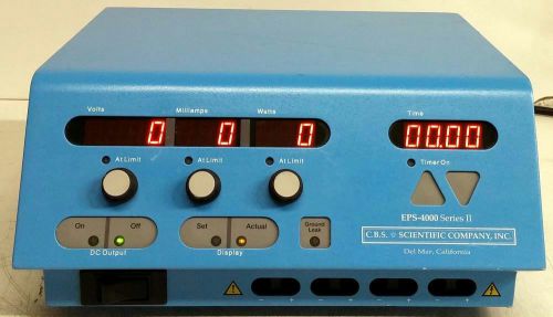 CBS SCIENTIFIC EPS-4000 SERIES II 4000V ELECTROPHORESIS POWER SUPPLY EPS4000-II