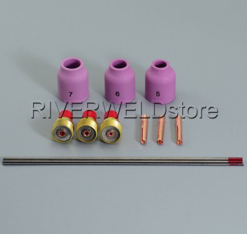 TIG Gas Lens Collect Body Nozzle KIT For WP-9 WP-20 WP-25 TIG Welding Torch 12PK