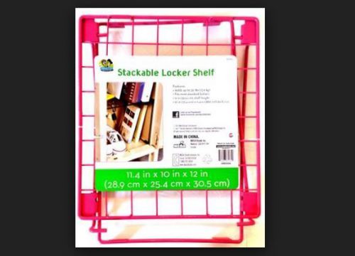 THE LOCKER DUDES 12&#034; Stackable Locker Wire Shelf - PINK