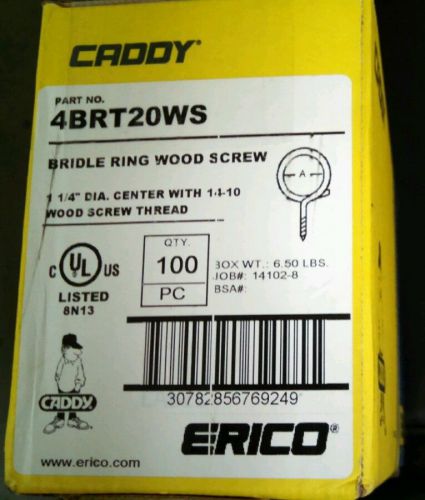 CADDY 1 1/4&#034; BRIDLE RING WOOD SCREW. BOX OF 100.