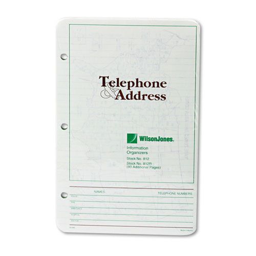 Looseleaf Phone/Address Book Refill, 5-1/2 x 8-1/2, 80 Sheets/Pack