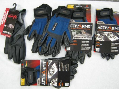 Ansell Activarmr HVAC Gloves Lot of Cut Resistant 4 and Ninga Synthetics