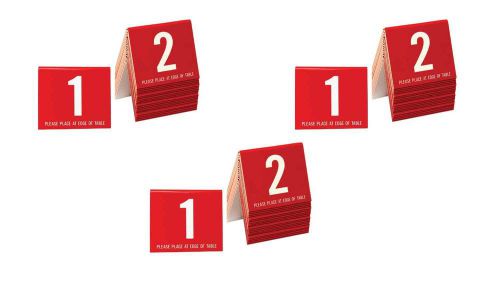 Plastic Table Numbers, 1-20 Tent Style, 3 Sets Red w/white number, Free shipping