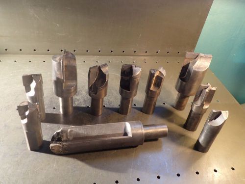 10 Pc lot Carbide Tipped Drills End Mill &amp; Form Tools 1-1/2&#034; Straight Shank