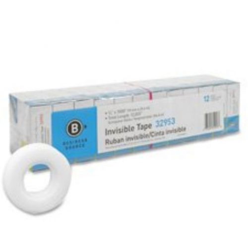 Invisible Tape, 1 Core, 3/4x1000, 12/PK, Clear BSN32953