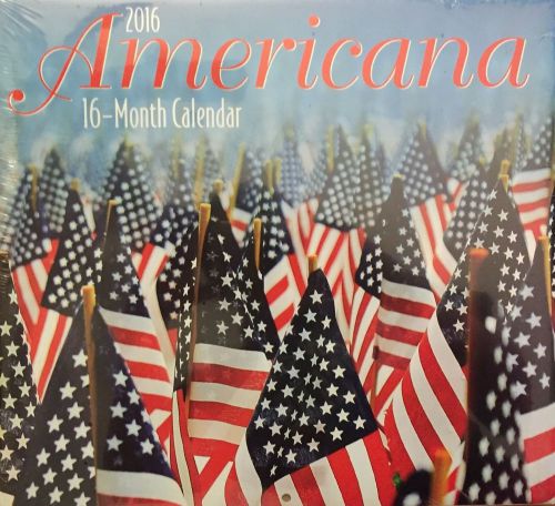 NEW NIP Americana Calendar Patriotic USA 16 Month Wall Hanging America 2016