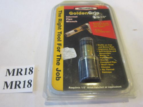NEW RECTORSEAL GOLDEN GRIP INTERNAL PIPE WRENCH 3/4&#034; #97251 USE WITH 1/2 RATCHET