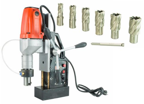 SDT MD40 1.5&#034; Magnetic Drill 2700lb Mag Force w/ Annular Cutter 7PC Kit 1&#034; Depth