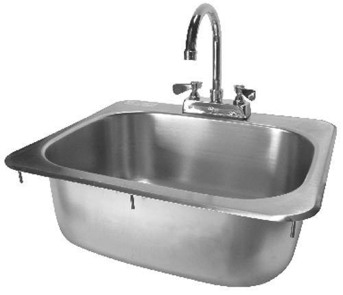 Extra wide drop-in hand sink 20&#034;x17&#034;x7&#034; w/ no lead faucet - hs-2017ig for sale