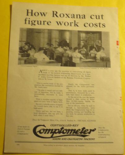 Comptometer Business Machines Single Page 1928 Advertisement Great Illus SEE!