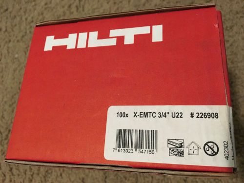 New hilti x-emtc 3/4&#034; u22 conduit clip w/pre-mounted nail 100pc #226908 for sale